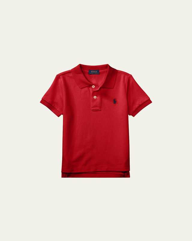 Short-Sleeve Logo Embroidery Polo Shirt, Size 2-3